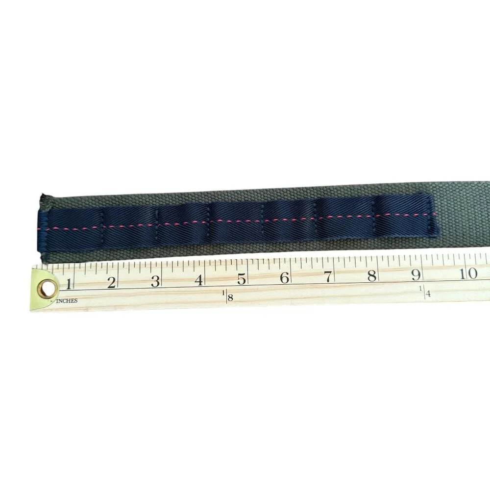 United Colors Of Benetton Olive Canvas Belt Metal Hook Buckle 39